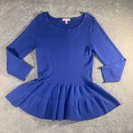 Lilly Pulitzer celene sweater peplum purple/blue medium Viscose Nylon Photo 0