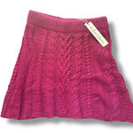 For Love & Lemons Magenta Cable Knit Layton Mini Skirt S Photo 1