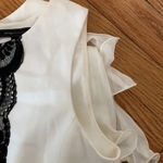 BCBGMAXAZRIA Women’s BCBG Maxazaria white sleeveless dress with black lace Size 6 Photo 2