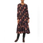 SEA New York Esme Silk Floral Long Sleeve Dress in Navy, Size S, NWT Blue Photo 8