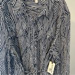 Terra & Sky  Plus Size Navy Blue Stripe Mini‎ Shirt Dress Photo 1