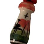 Vintage Ceramic Painted Bead Stretch Bracelets Set Of 2 Handpainted Red Photo 2