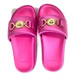 Versace Pink Medusa Biggie Platform Sandals Pink Paradise Size 38 EU NEW Silk Photo 4