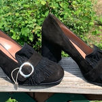 Vera Pelle  Black Suede Shoes Sz 40 (10) NWOT Photo 0
