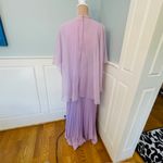 Vintage 1970's NOS Pleated Butterfly Batwing Cape Maxi Dress Lavender Small Purple Photo 4