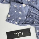 NWT Lulus West End Blue Polka Dot Ruffled Long Sleeve Top Blouse Shirt Size S Photo 5