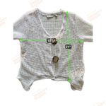 Nina Leonard  Women Crochet Knit Open Front Cardigan Size M White Boho Cottage Photo 6