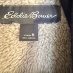 Eddie Bauer Women's Medium Black Sherpa Open Front. Hoodie Sweater Pockets Soft Photo 2