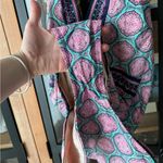 Cabana Life one piece swimsuit halter open back embroidered abstract print Pink Size M Photo 4