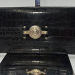 Gianni Versace Vintage Black Croc Embossed Leather Wallet with Box Photo 0
