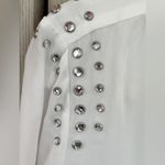 Chico's white button-down blouse with rhinestone bling glam Christmas party top 1 Photo 2