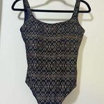 NIP TUCK BOND EYE ONE PIECE SWIMSUIT Black & Gold Size 6 (s) Photo 0