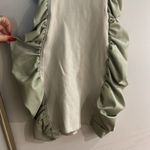 Maniere De Voir e Ruched Faux Leather Green Dress Photo 4