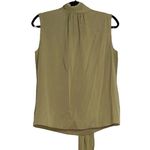Theory  Silk Tie Scarf Sleeveless Olive Green Blouse SMALL Photo 3
