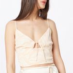 Abercrombie & Fitch • Abercrombie tie front crop top white tan medium Photo 0