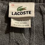 LACOSTE Izod Gray Knit Cable Pullover Sweater Crocodile Logo XL Photo 2