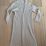 Downeast Long Cardigan Sweater Cream/Beige Size Small Photo 0