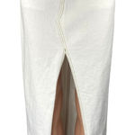 White Fox Boutique White Fox Women's White High Waisted Split Front Midi Denim Jean Skirt Size XS Photo 0