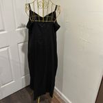 AFRM Black v neck satin midi adjustable straps slip dress Size XL Photo 3