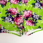 Torrid [] Neon Green Floral Rose Print Lattice Lace Up Side Swim Shorts Size 1X Photo 2