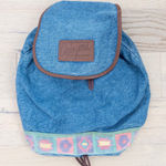 Arizona Jeans VTG Arizona Denim Backpack Southwestern Tribal Print Flap Top Casual Americana Photo 0
