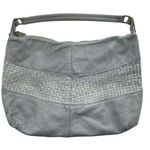Civico93 Hobo Shoulder Zipper Bag Italian Leather Gray Slouchy Woven Weave Soft Photo 0
