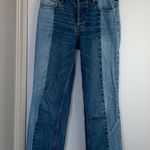 BDG  Two Tone Cutoff Mom Relaxed Straight Leg Jeans Photo 1