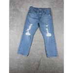 Levi's  501 premium Denim Jeans button fly womens distressed 30x26‎ Photo 1
