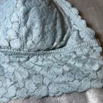 Aerie Bralette Large Light Blue Lace Adjustable Crisscross Back Delicate Bra Photo 4