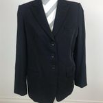 Armani Collezioni Black Virgin Wool Blend Tailored Blazer Jacket Size 12 Photo 6
