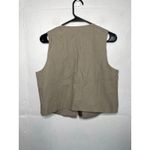 Rachel Zoe NEW Linen Front Tie Vest Tan Beige Beaded Ties Size 10 Photo 4