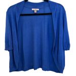 Roz & Ali Blue Knit Short Sleeve Shrug Size 2X Photo 0