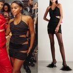 Monot Cutout Ruched Jersey Halter Neck Mini Dress Fitted Black Crepe Size US 0 Photo 14