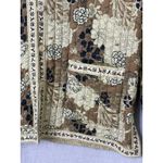 Quilted Floral Jacket Women's Reversible Button Front Pockets Beige Brown Size M Photo 4