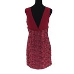 Wow Couture  Womens Geometric Embellished Mini‎ Dress Burgundy Red Large Photo 3