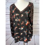 Miss Me  Western Blouse Shirt‎ Medium Long sleeve Western Metallic Floral Viscose Photo 8