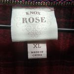 Knox Rose  Button Front Long Sleeve Smocked Top Red Plaid High Low Hem Rayon XL Photo 5