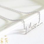 Boutique NEW Women’s White Gold Plated Snowy Mountain Bar Pendant Necklace, 16-18” Photo 5