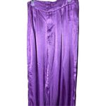 Free People Good Days Satin Trousers Wide Leg Pleating Purple Size XS Photo 1