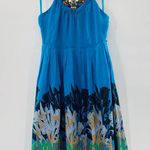 Anthropologie Moulinette Soeurs Island Nightfall Blue Floral Print Dress Size 8 Photo 3