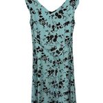 Vintage Y2K Dress Women Size 10 Blue Brown Babydoll Floral Midi Tank Sundress Photo 1