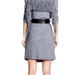 Zadig & Voltaire Winter Fringes Wool/Angora Blend Mini Dress in Grey Photo 4