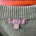 Lilla P Rib Sleeve Cashmere Blend Crewneck Sweater in Wintergreen Photo 10