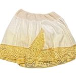 Free People  Yellow Ombre Embroidered Mini Skirt Boho Festival Cotton Size Medium Photo 0