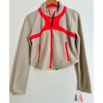 NWT Free People In The Zone Zip Up Fleece XS Beige Pink Lightweight Outerwear Photo 1