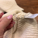 None Womens Small Cream White Cropped Long Sleeve Sweater Chunky Knit Cozy Winter Photo 2