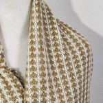 Coldwater Creek Brown and Cream Embellished Knit Scarf with Flower Accent Photo 2
