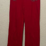 BCBGMAXAZRIA  Y2K Studded Low‎ Rise Wide Leg Track Pants Red Size XL NWOT Photo 0