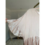 ZARA  Blush Ruffle Peplum Top Satin Feminine Coquette Romantic Flowy Bachelorette Photo 3
