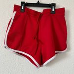 ZARA  contrast piping shorts sporty old school style red Sz small Photo 2